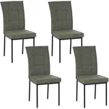 Hti-Living Esszimmerstuhl Matthew Polyester grün 4er Set