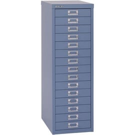 BISLEY MultiDrawerTM L3915 Schubladenschrank blau 15 Schubladen 27,8 x 38,0 x 85,7 cm