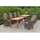 Merxx Toskana Set 9-tlg. Flex-Ausziehtisch 185/370 x 90 cm natur inkl. Auflagen