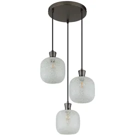 GLOBO LED Pendelleuchte 3-flg. 30 cm rund Schwarz/Metall