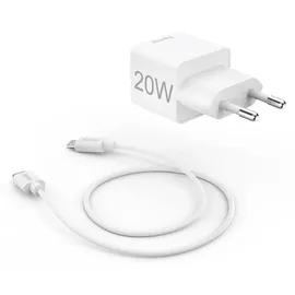 Hama Schnellladegerät mit Ladekabel USB-C PD 20 W 1 m Weiß