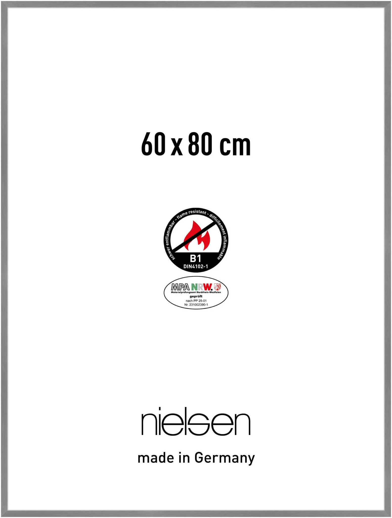Nielsen Brandschutzrahmen C2 - B1 Struktur Grau matt / 60 x 80