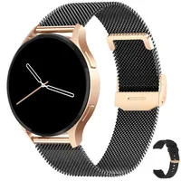 Levowatch Edgy Damen Smartwatch, AMOLED Always-On, KI Steuerung, Fitness Tracker für Android & iOS, 3 Armbänder, Edelstahlgehäuse, Telefonfunktion, Sprachsteuerung, Puls, wasserdicht, Frauenmonitor
