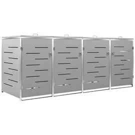 vidaXL Mülltonnenbox für 4 Tonnen 276,5 x 77,5 x 115,5 cm grau