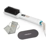 Medion Glättbürste HB1 (Glätteisen & Haarbürste, Haarglätter mit Ionen-Technologie, 5 regelbare Hitzestufen, 165°-210°. Ideal kombinierbar mit unserem Haartrockner) weiß