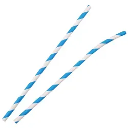 NATURESTAR Flex Papier-Trinkhalme, gestreift mit Knick, 19,5 cm 42160 , 1 Packung = 100 Stück, hellblau-weiß