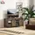 Okwish TV-Lowboard 120x54x40 cm Braun Stahl/Holzwerkstoff