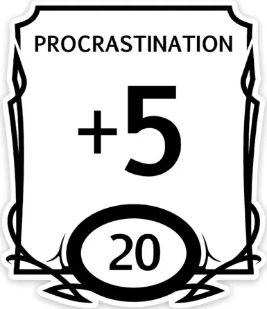 Crit Stones Stat Block Procrastination Sticker