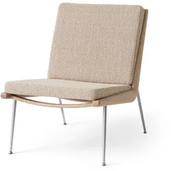 &Tradition - Boomerang HM1 Loungesessel, Eiche geölt / Beine Edelstahl, beige (Karakorum 003)