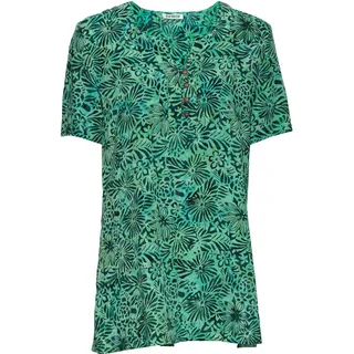 Viskose-Bluse, Muster grün, 46