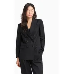 Armani Exchange für Damen. XW000220AF10855UC001 Halbstrukturierter zweireihiger Blazer mit schwarzen Gummiknöpfen in Tonalität (XXS), Lässig