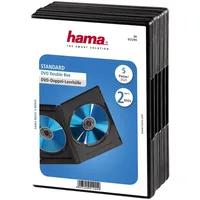 Hama 51294 DVD-Doppel-Leerhülle mit Folie 5er-Pack schwarz