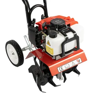 DAOHHFO 52CC Gartenfräse Benzin 2-Takt-Rasenboden bodenhacke 3 PS Motorhacke Benzin B x L(35×10CM) 7000R/Min Höhenverstellbare für Landwirtschaftliche Betriebe, Obstgärten und Gärten