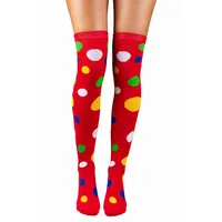Das Kostümland Kostüm Overknees Clown Kniestrümpfe 'Polka Dot' - 414039 rot