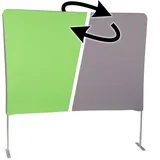 Manfrotto Videokonferenz-Hintergrund - Zusammenklappbarer Aluminiumrahmen mit doppelseitiger Abdeckung: Chroma Grün/Grau - 2 m x 2 m - MLVC2201GG