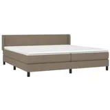 vidaXL Boxspringbett mit Matratze Taupe 200x200 cm Stoff