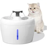 AmiCura Trinkbrunnen Apfel-Trinkbrunnen für Katze Ultraleiser Katzentrinkbrunnen, 1 Aktivkohlefilter 1 Ultra-leise Einstellbarer USB Pumpe(2L, Weiß) weiß