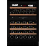 Amica Weintemperierschrank freistehend mit 2 Zonen 130 l X‐Type Design 52‐Flaschen‐Kapazität UV‐Schutz Rauchglastür 88 x 59,5 x 61,5 cm – Weinkuehlschrank Freistehend Schwarz