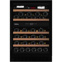 Amica Weintemperierschrank freistehend mit 2 Zonen 130 l X‐Type Design 52‐Flaschen‐Kapazität UV‐Schutz Rauchglastür 88 x 59,5 x 61,5 cm – Weinkuehlschrank Freistehend Schwarz