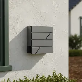 Relaxdays Briefkasten schwarz inkl. Zeitungsfach