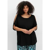 sheego Longshirt in schwarz | Gr.: 52/54