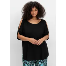 sheego Longshirt in schwarz | Gr.: 52/54
