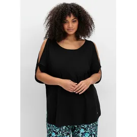 sheego Longshirt in schwarz | Gr.: 52/54