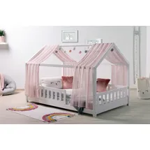 TICAA Hausbett Kim 100 x 200 cm Kiefer massiv weiß