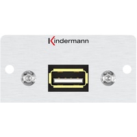 Kindermann 7444000522 USB 2.0 kompatibel) A-Buchse/A-Buchse mit Kabelpeitsche, Halbblende 50 x 25 mm