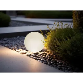 meine wunschleuchte 2er Set LED Solarkugeln mit RGB Farbwechsel & Erdspieß Gartenkugeln, Ø 30cm