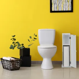 Relaxdays Toilettenschrank 65 x 19,5 x 19,5 cm Weiß