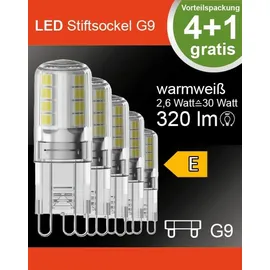 Blulaxa LED-Stiftsockellampe G9 2,6W warmweiß 5 St.