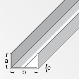 alfer Rechteck-U 2.5 m, 15,5 x 27,5 x mm Aluminium blank