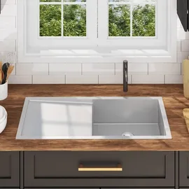 vidaXL Handgemachte Einbauspüle Edelstahl - vidaXL