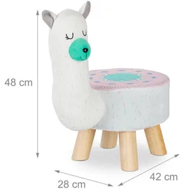 Relaxdays Tierhocker Lama weiß
