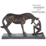 Casablanca by Gilde GILDE Dekoobjekt Skulptur Comprehension - Bronzefarbene Darstellung eines Pferds mit Re