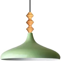 Bamyum Champion 1-flg. Ø35 cm rund Holz Metall minzgrün