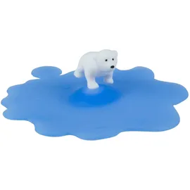 LURCH 210832 Mein Deckel Beach Arctic Summer Eisbär, Glasabdeckung aus BPA-freiem Premium-Platin-Silikon, Ø 10,5cm
