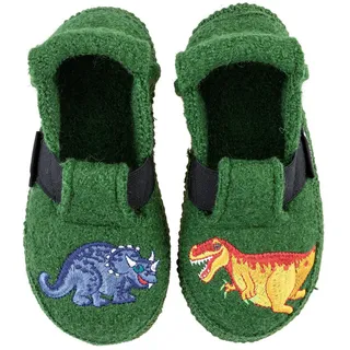 Nanga Jungen Jungen Hausschuh Dinos dunkelgrün 25