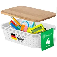 Novaliv - 4x Aufbewahrungsbox 4x Aufbewahrungsbox, 4x Holzdeckel