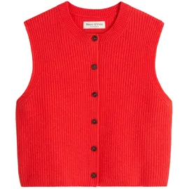 Marc O'Polo Ärmellose Strickweste Slim aus weichem Merinowolle-Mix hellrot, M - M