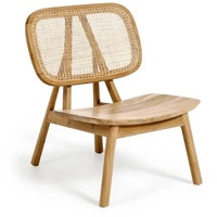 Lounge Sessel im Skandi Design Teak Massivholz & Rattan - 2 Jahre Gewährleistung - mind. 14 Tage Rückgaberecht