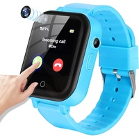 4G Smartwatch Kinder Armbanduhr mit GPS-Tracker SMS Anrufen Kamera SOS, Blau