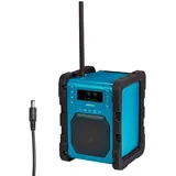 MEDION P66098 DAB+ Baustellenradio mit Bluetooth Funktion, USB, AUX, Kopfhöreranschluss, PLL UKW, RDS, integrierter Akku Blau