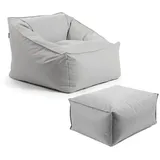 mokebo Sitzsack, Grau, 73x60x138 cm, Oeko-Tex®, Gartenmöbel, Gartenstühle, Outdoor-Sitzsäcke