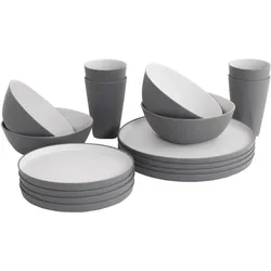 Outwell Gala 4 Person Dinner Set Grey Mist grey & sand