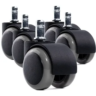 Wintex 5 Bürostuhl Rollen 11mm – Hartbodenrollen für alle Oberflächen: Parkett, Hartboden, Laminat – Rollen für Bürostühle, Schreibtischstuhl, Drehstuhl