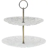 Chic Antique Etagere mit 2 Glastellern, Ø22 x H24 cm, klar
