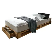 Massivholz Palettenbett 90 x 200 cm Braun