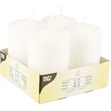 Starpak 4 Stumpenkerzen Ø 50 mm · 80 mm "Ivory" mit Flachkopf  Rot